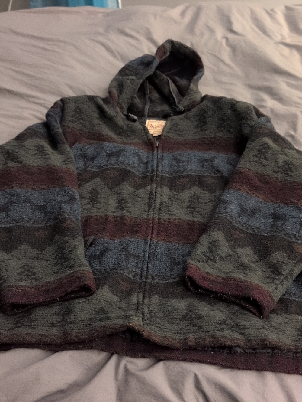 Woolrich Blue Red Green and Black AztecWomen's XL Jacket